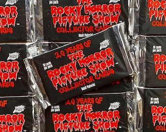 Paquete de cartas vintage de Rocky Horror Picture Show, cartas de la película musical de terror de 1995, cartas coleccionables de los años 80 y 90, paquete de aluminio de 20 años