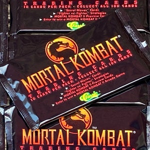 Vintage Mortal Kombat Video Game Cards Pack of Cards 1994 Classic Midway Pack of Trading Cards 1990s Foil Pack 90s Arcade Game