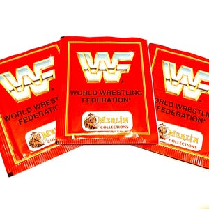 WWF Wrestling Cards Vintage Sticker Album Cards 1992 WWE World Wrestling Entertainment Merlin Collections 6 Cards per Pack 1990s Wrestlers