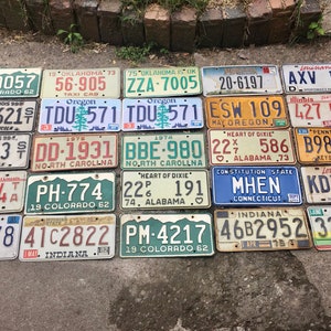 License Plate Colorado, Oklahoma, Montana, Louisiana, Oregon, Carolina, Alabama, Indiana, More Old Metal License Plates Z