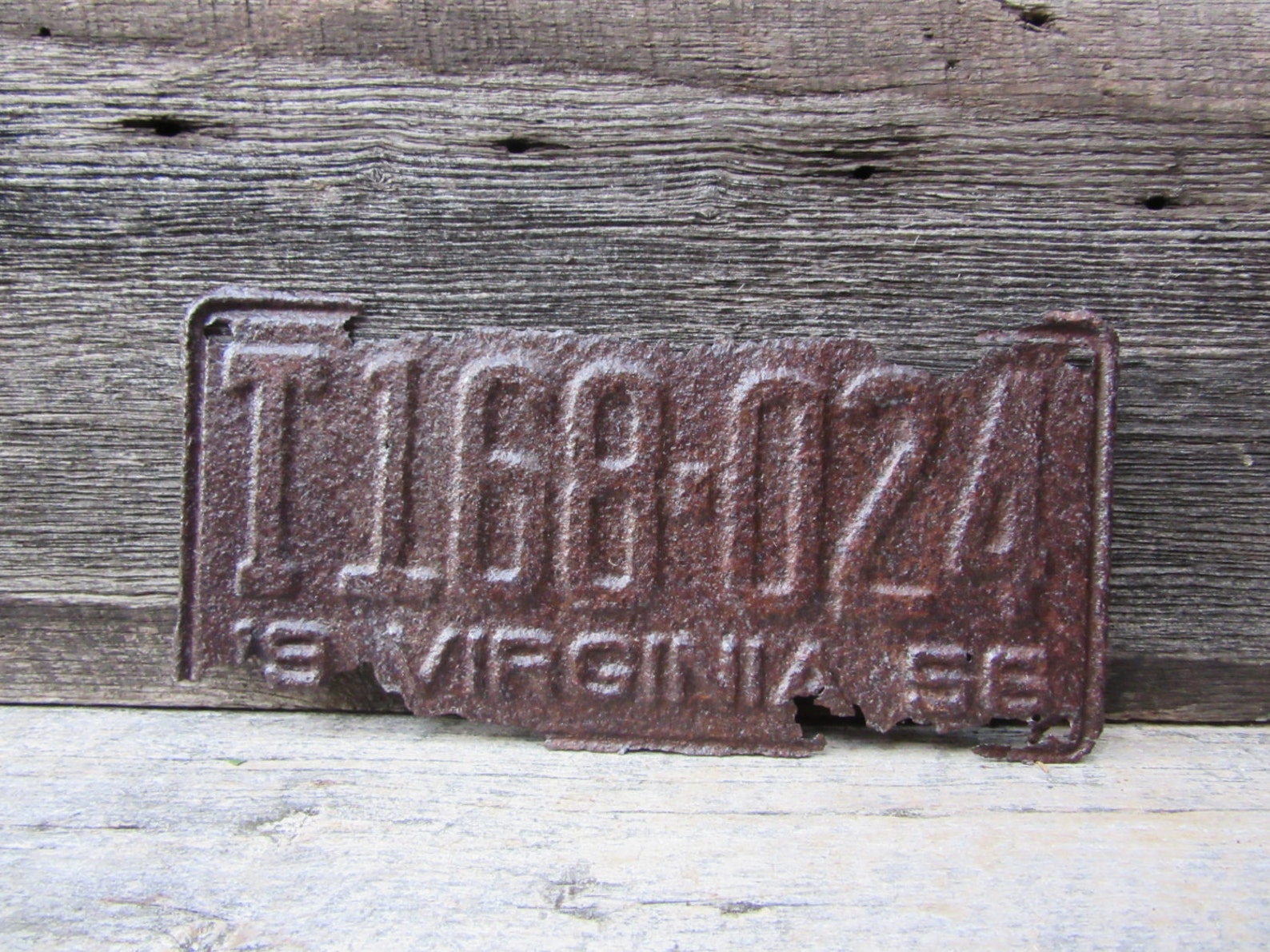 Virginia License Plate Vintage License Plate Rusty VTG 1956 | Etsy