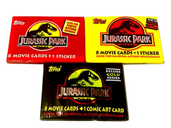Jurassic Park Trading Cards Topps Series 1, 2 or Deluxe Gold Packs