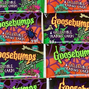 Vintage Goosebumps Pack of Cards Horror  Goose Bumps Book Series One Monster Reading Cards Topps 1996 Scary Trading Cards 90s R.L. Stine