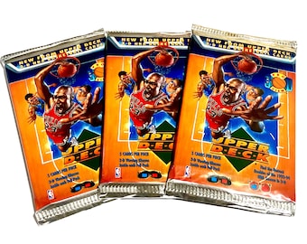 1993 1994 Vintage Basketball Cards Upper Deck 3D Pro View NBA Pack Of Cards Unopened Pack Cards 90s Jordan Foil Pack 1990s 5 Cards per Pack