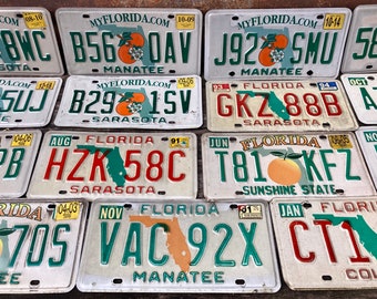 Choice of Florida License Plate Florida Orange Aged Metal License Plate Number Tag Auto Car Garage Decor Collectible Z