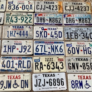 Choice of Texas License Plate Farm Truck, Radio Operator Vintage Antique License Plate Vehicle Auto Tags X