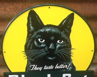 black cat cigarettes for sale Reproduction Black Cat Cigarette Tobacco Sign 15x15 Inch Vintage Style  Metal Sign Embossed Pipe Cigarette Smoking Tobacco