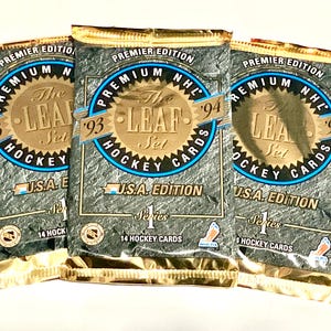 1993 1994 Leaf Hockey Cards Vintage Packs of Trading Cards Season Series 1 NHL 14 Cards per Pack