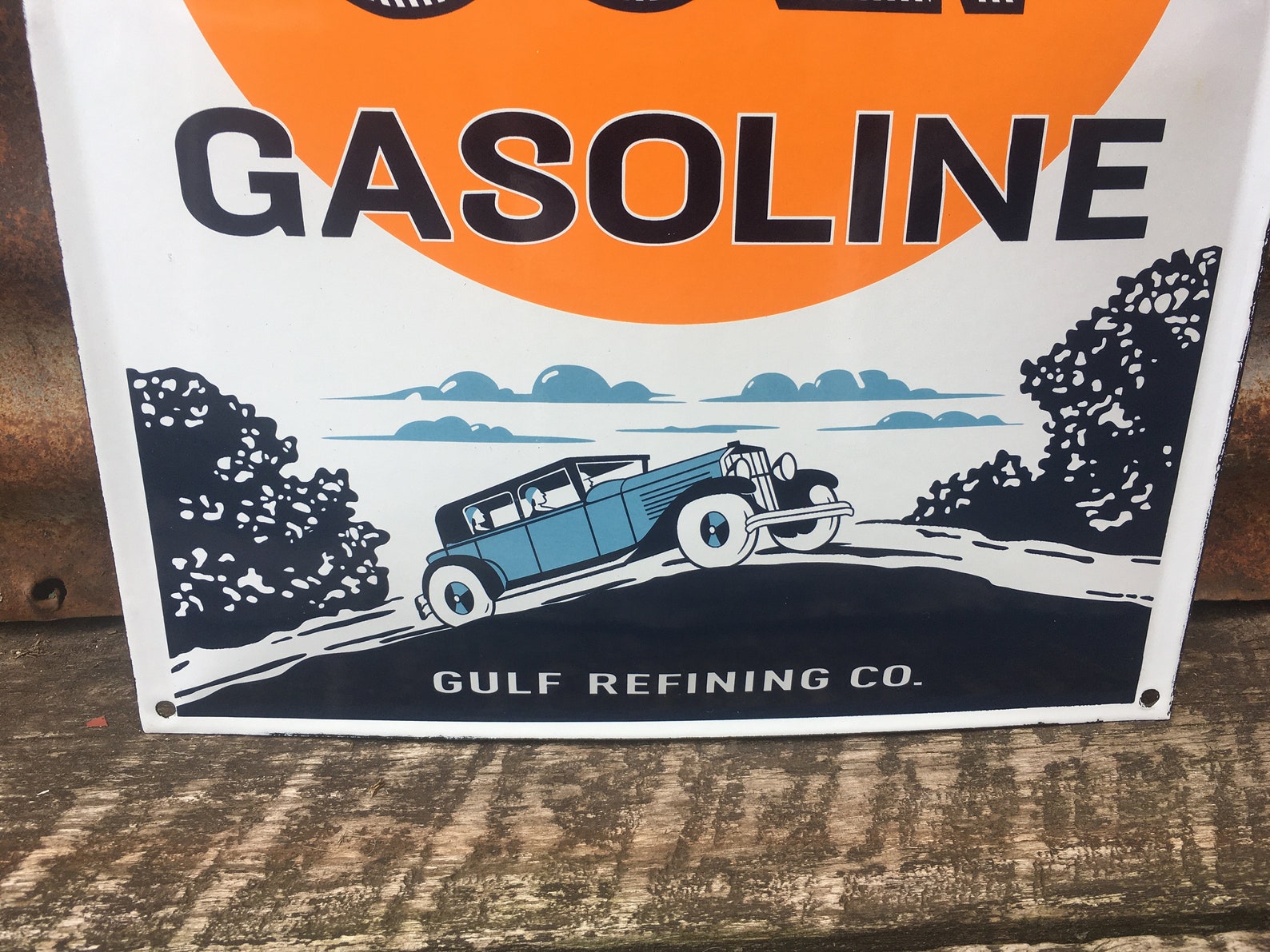 Reproduction Porcelain Sign Good Gulf Oil Gasoline Porcelain Sign Gas ...