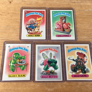 Garbage Pail Kids Wrinkly Randy, Guillo Tina, Slimy Sam, Buggy Betty, Mean Gene Original Series 1 Card GPK Topps 1st Series 1985 OS1