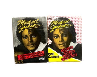 Vintage Michael Jackson Trading Cards Packs Topps 1984 Unopened Sealed Pack of Cards 80s Wax Pack MJ Music 1980s Bubble Gum Series 1 or 2