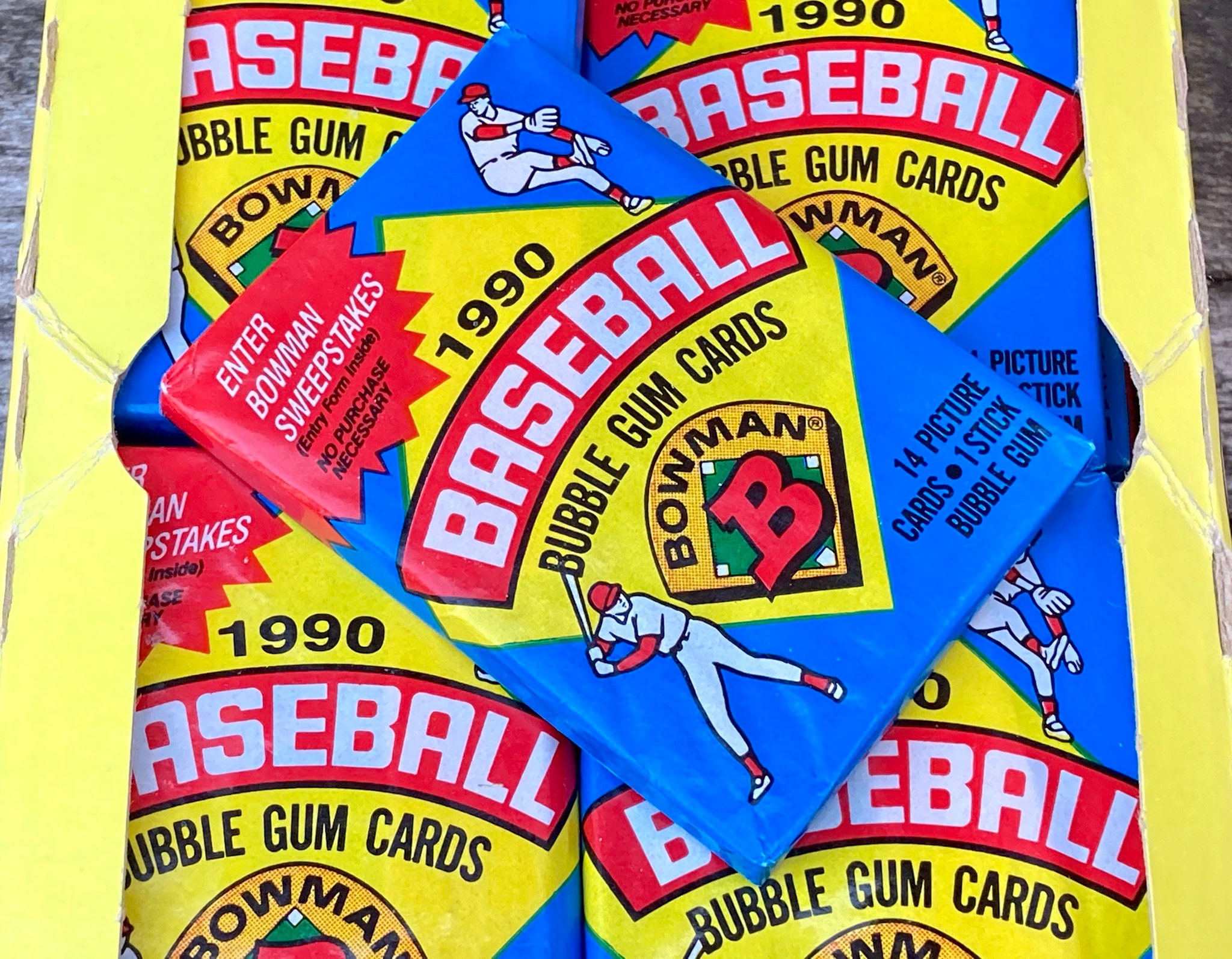 Vintage Baseball Cards Pack Unopened Bowman Topps 1990 MLB Pack of 