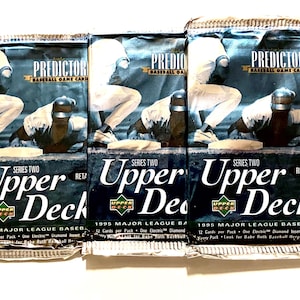 Authentic Vintage Baseball Cards Upper Deck 1995 Series 2 MLB Pack Of Cards Unopened Foil Pack 12 Cards per Pack Predictor Game Cards!