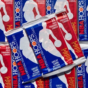 Price per Pack (1) Vintage Basketball Card Pack NBA Hoops 1989 1990 Cards NBA Pack Of Cards Unopened Pack 1980s 1990s Jordan Series 1