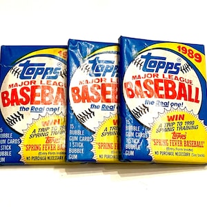 Vintage Baseball Cards Topps 1989 Pack Of Cards Never Opened Cards 80s MLB Wax Pack 1980s Nostalgic Buy More & Save!!