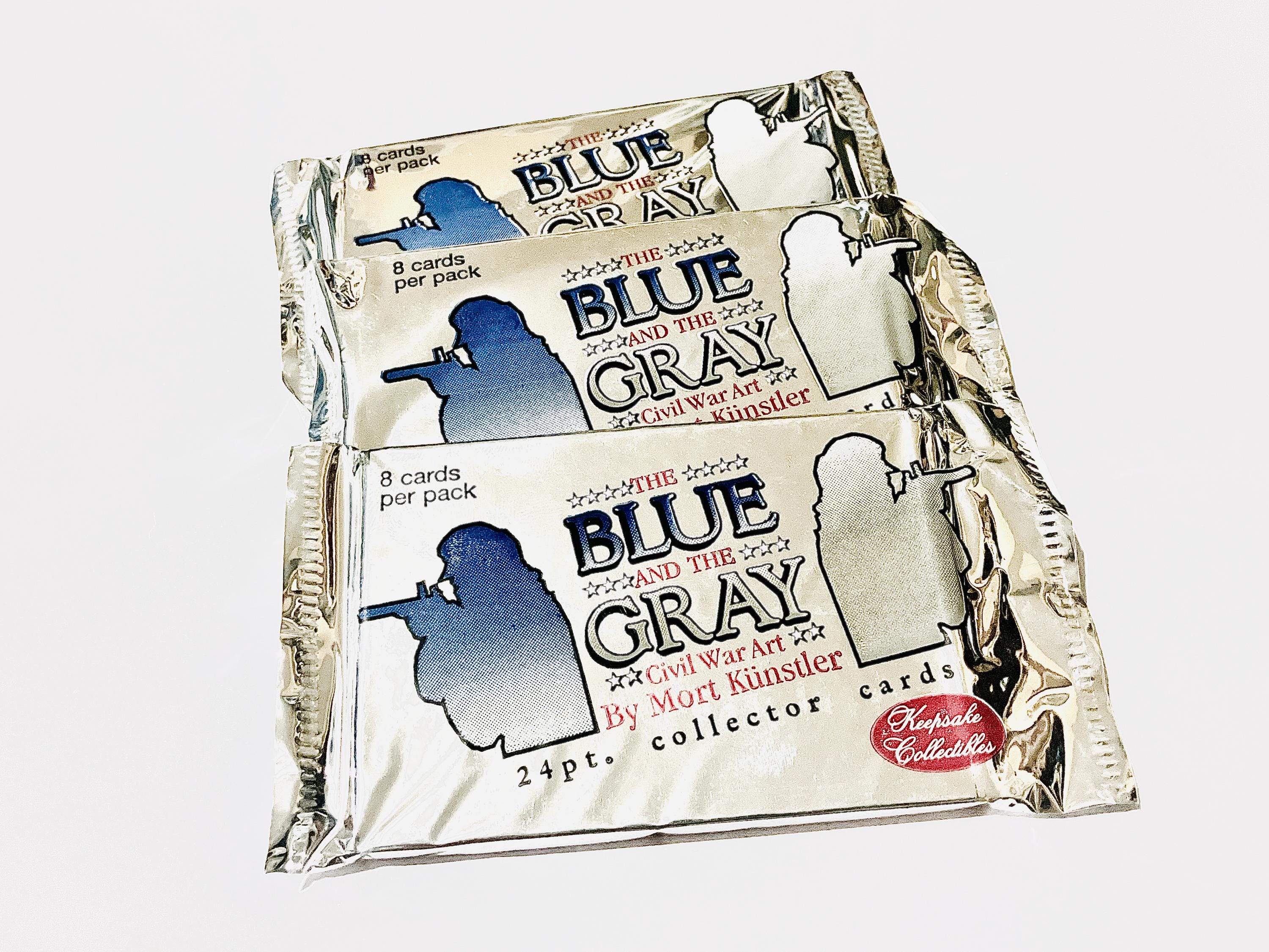 Vintage Blue & Gray Civil War Trading Cards Mort Kunstler Artwork Picture Card Foil Wrapped Wax Packs 1997 Great for History Buff Art