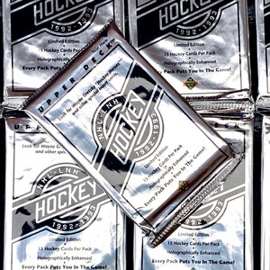 Original Vintage Hockey Cards Upper Deck 1992 1993 NHL Pack Of Cards Unopened Pack of Cards 90s Foil Pack 1980s 1990s Nostalgic