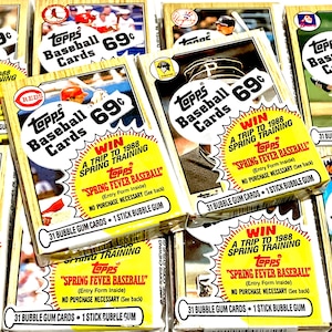 1987 Topps Vintage Baseball Cards Jumbo Pack Unopened MLB Pack Of Cards Topps  Never Opened Cards 80s Cello Pack 31 Cards per Pack