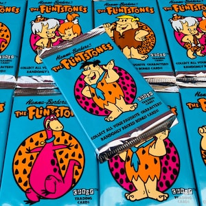 Vintage The Flintstones Pack of Cards Cartoon TV 1993 Cardz Hanna Barbera Trading Card Foil Wrapper Fred, Barney, Dino or Bam Bam Pebbles