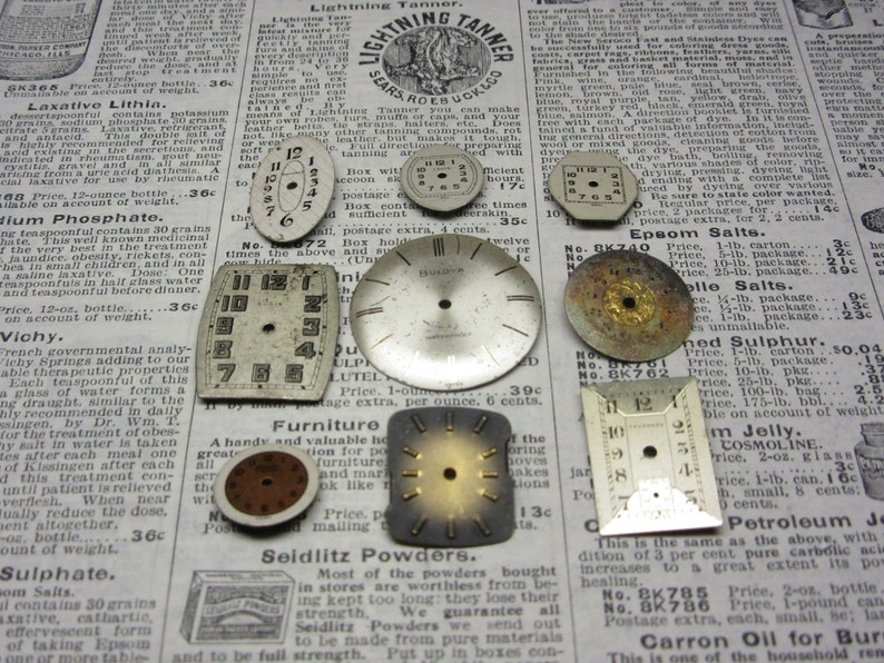 Watch Faces Watch Parts Lot of 9 Clock Parts Collection of Etsy