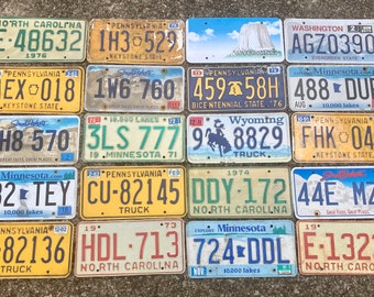 Choice of License Plate North Carolina, Pennsylvania, Wyoming, Washington, South Dakota, Minnesota Old Autombile License plate Tags 03