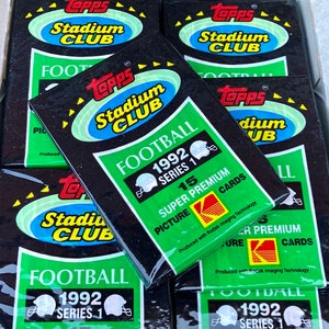 Vintage Football Card Pack Topps Stadium Club 1992 NFL Pack Of Cards Unopened 90s NFL 1990s Nostalgic National Football League