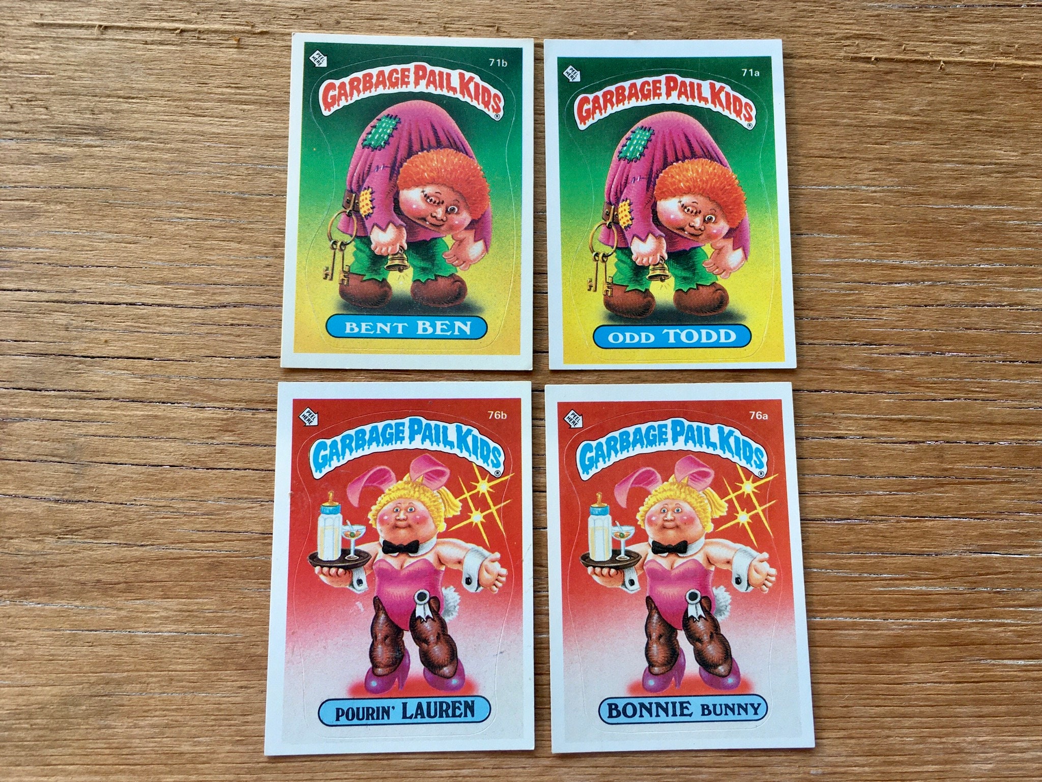Choice of Garbage Pail Kids Bent Ben, Odd Todd, Pourin Lauren