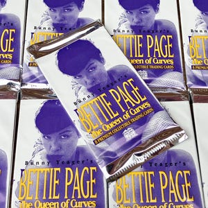 Vintage Betty Page Collector Cards Foil Pack Of Trading Cards 1996 Unopened Packs NOS Bettie Page Pin Up Girl Model Great Stocking Stuffers