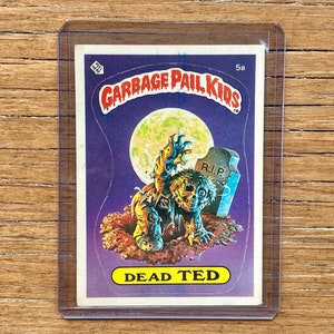 Vintage Garbage Pail Kids Card Dead Ted 5a Discounted Original Series 1 Card Vintage GPK Sticker Cards Topps 1st Series Trading Card 1985 Z