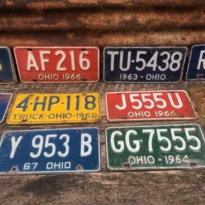 Choice of Ohio License Plate 1967, 1966, 1963, 1960, 1950, 1969, 1964 Vintage Antique License Plate Vehicle Auto Tags B