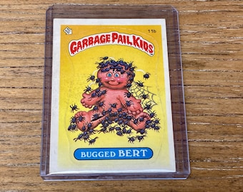 Garbage Pail Kids Card Bugged Bert 11b Vintage Original Series 1 Card Vintage GPK Sticker Cards Topps 1st Series Trading Card 1985 B