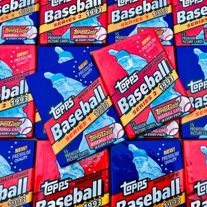 Vintage Baseball Cards Unopened Topps 1993 Series 1 or Series 2 MLB Topps UnOpened Packs of Cards 90s Wax Pack 1990s Nostalgic
