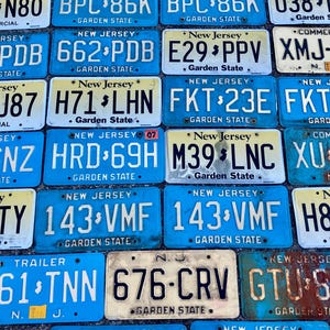 Choice of New Jersey License Plate Authentic Auto Tag Vintage License Plate Number Tag Metal Vintage Home Decor 1980s 1990s