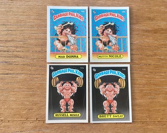 Choice of Garbage Pail Kids Mad Donna, Nutty Nicole, Russell Muscle, Brett Sweat Original Series 2 Card GPK Topps 2nd Series 1985 OS2 b