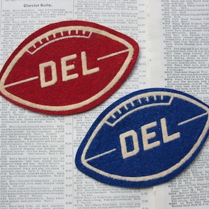 Vintage Name Patch DEL Football Price per (1) Patch 1950s Era Felt Patch Varsity High School Jacket Coat Patch College Sports 50s Vintage