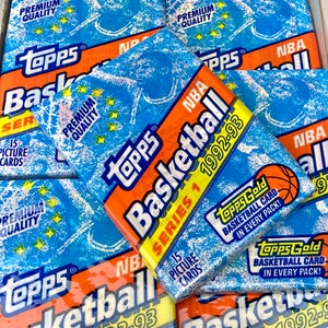 Price per Pack (1) Vintage Basketball Topps Card Pack 1992-1993 Cards NBA Pack Of Cards Unopened Pack of Cards 90s 1980s 1990s Nostalgic