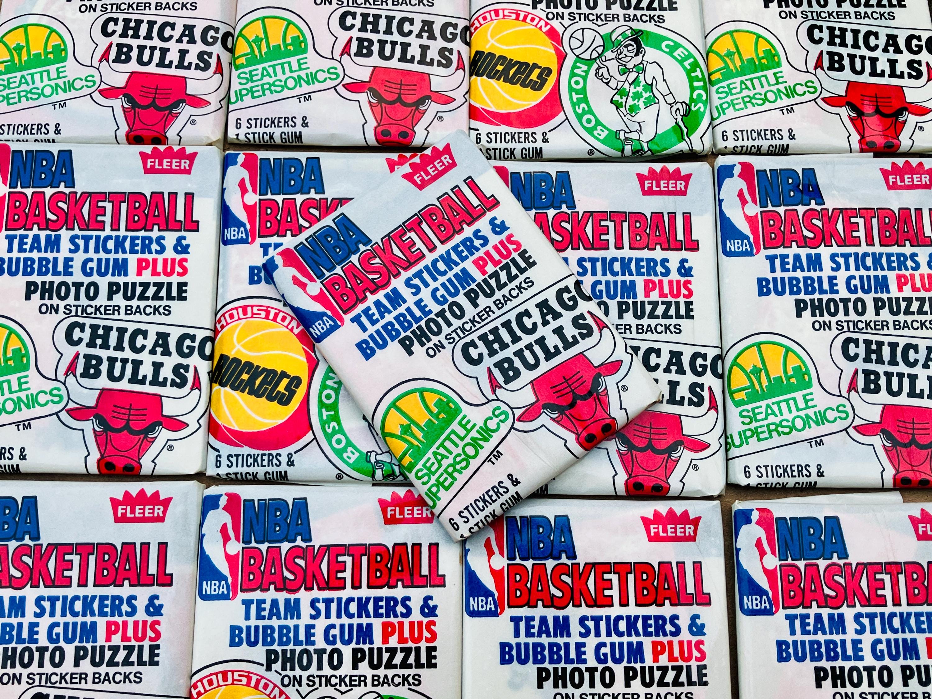 NBA 80sセルティックス　カード（14枚セット） Fleer NBA Basketball Sticker Cards 1981-82 Unopened Pack - Etsy