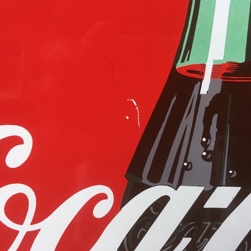 Vintage Coca Cola Porcelain Sign Coke Sign Round Ice Cold Coke Sold Here 1990s Era Reproduction shops Porcelain Enamel Metal Collectible Sign