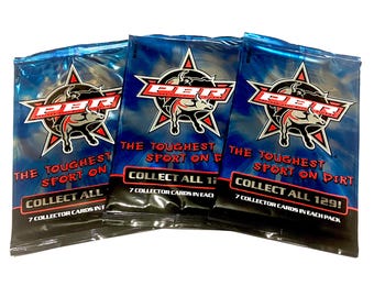 Vintage Professional Bull Riding Trading Cards Unopened Foil Pack PBR Series 1 Sealed Packs Horse Cattle Rodeo!