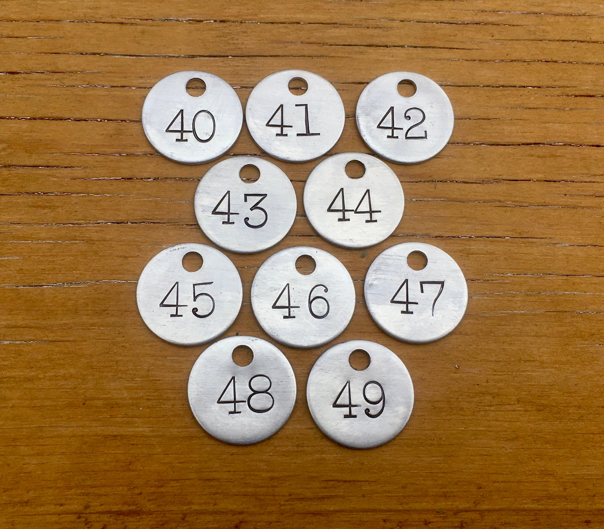 Choice of Tag Number 40, 41, 42, 43, 44, 45, 46, 47, 48, 49