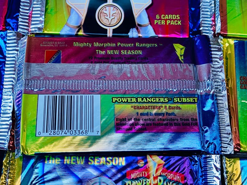 Power Ranger Barcode Vintage Mighty Morphin Power Rangers Trading Cards Pack 1995 the New ...