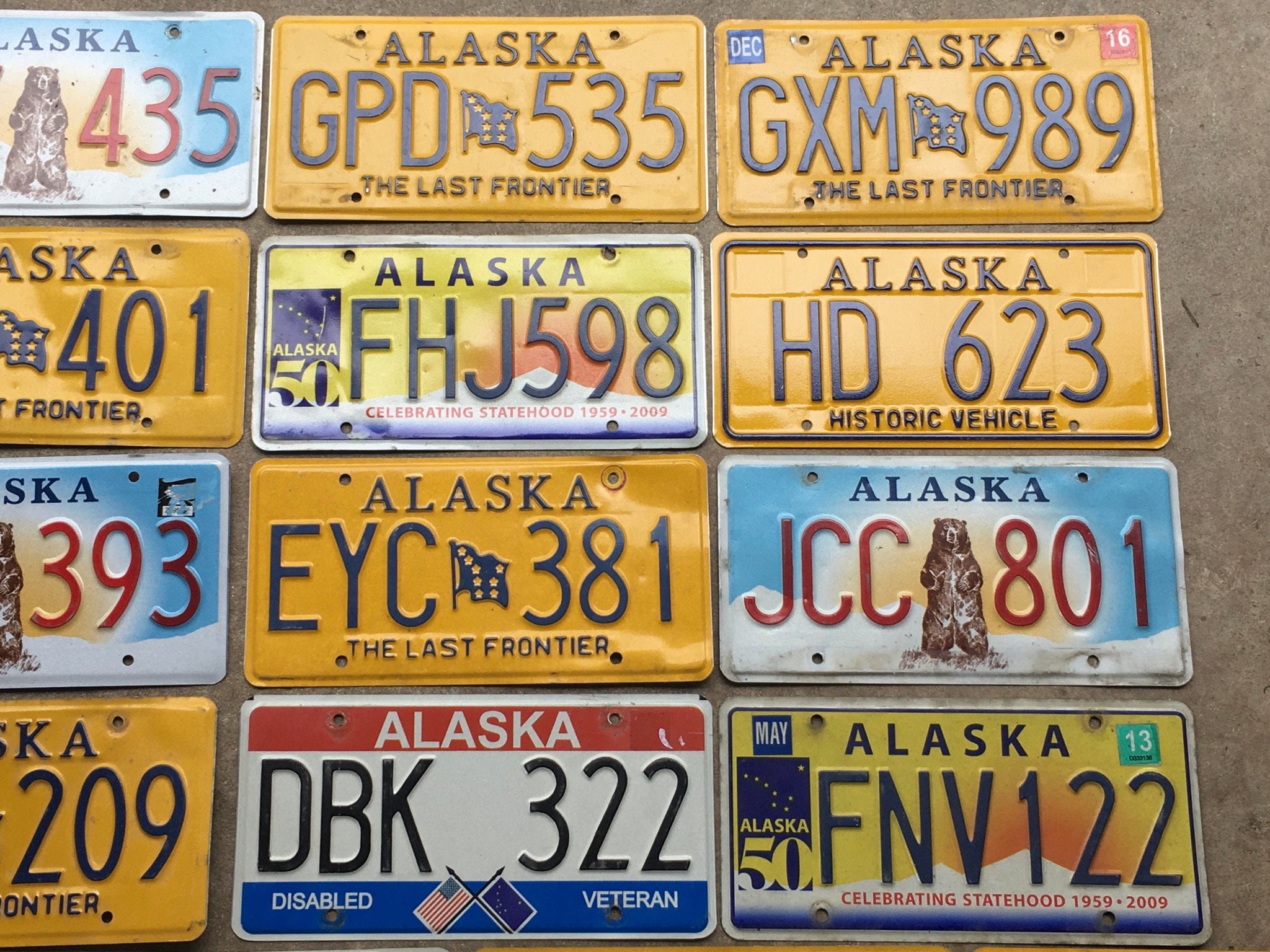 Alaska Rusted US Metal License Plate Personalise your own plate 