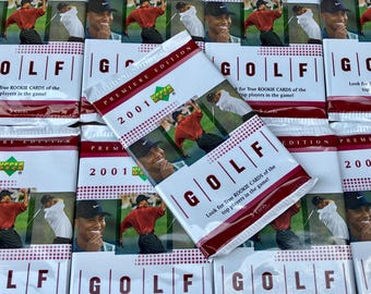 Unopened Packs of Vintage Golf Trading Cards 2001 Upper Deck Golfing Cards 5 Cards Per Pack Collectors Cards Possible Rookies & Autographs
