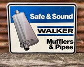 Walker Muffler Sign Mechanics Garage Sign Metal Gas Station Exhaust Oil Sign gasoline old metal sign 18x24 Inch Stout Sign Company