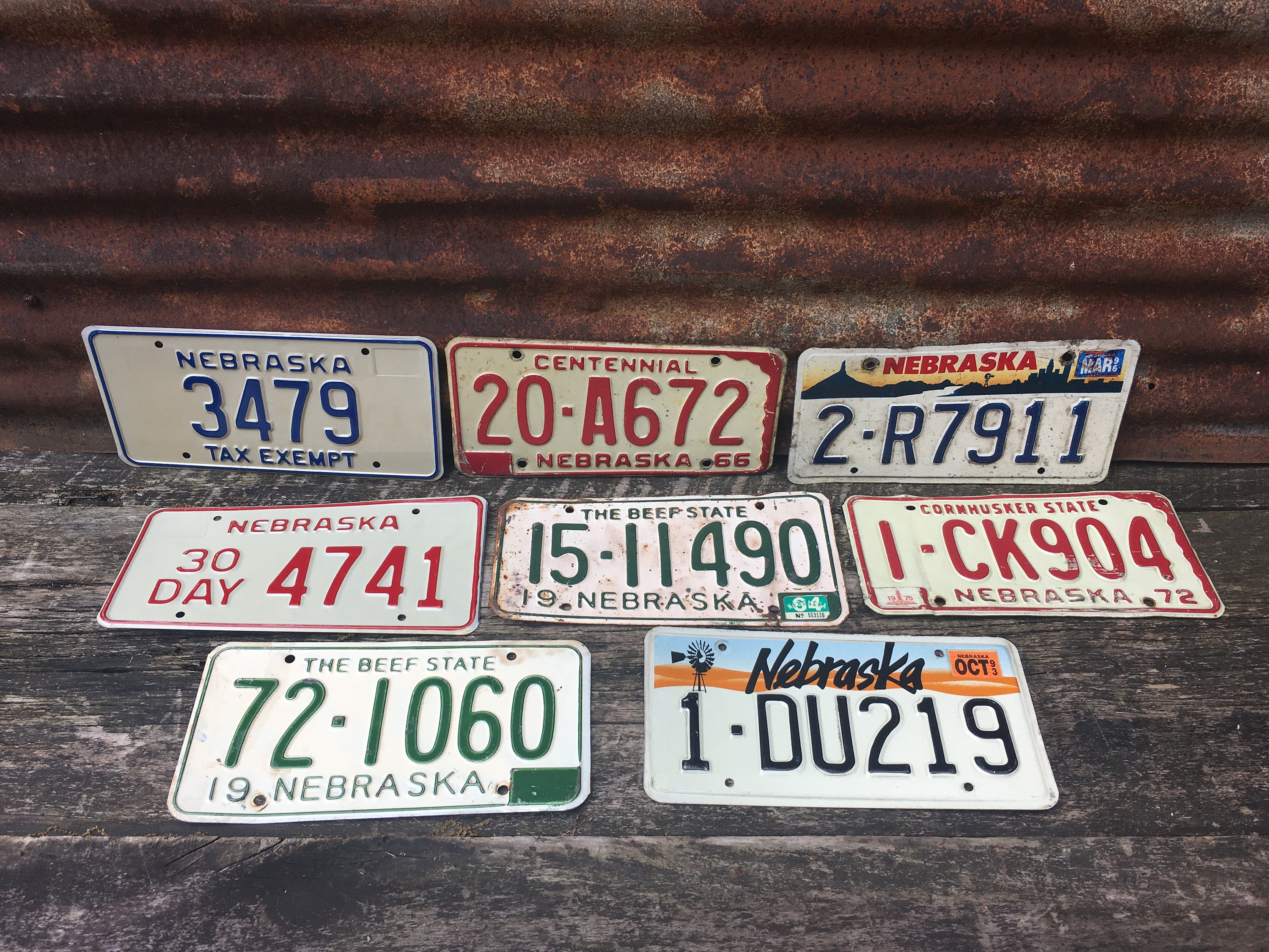 Choice of Nebraska License Plate 1966, 1996, 1964, 1972, 1993 Plus 