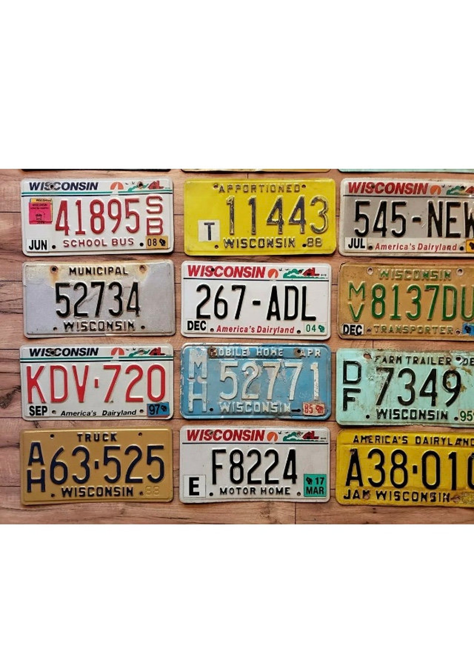 Choice of Wisconsin License Plate 1970s 1980s 1990s 2000s | Etsy