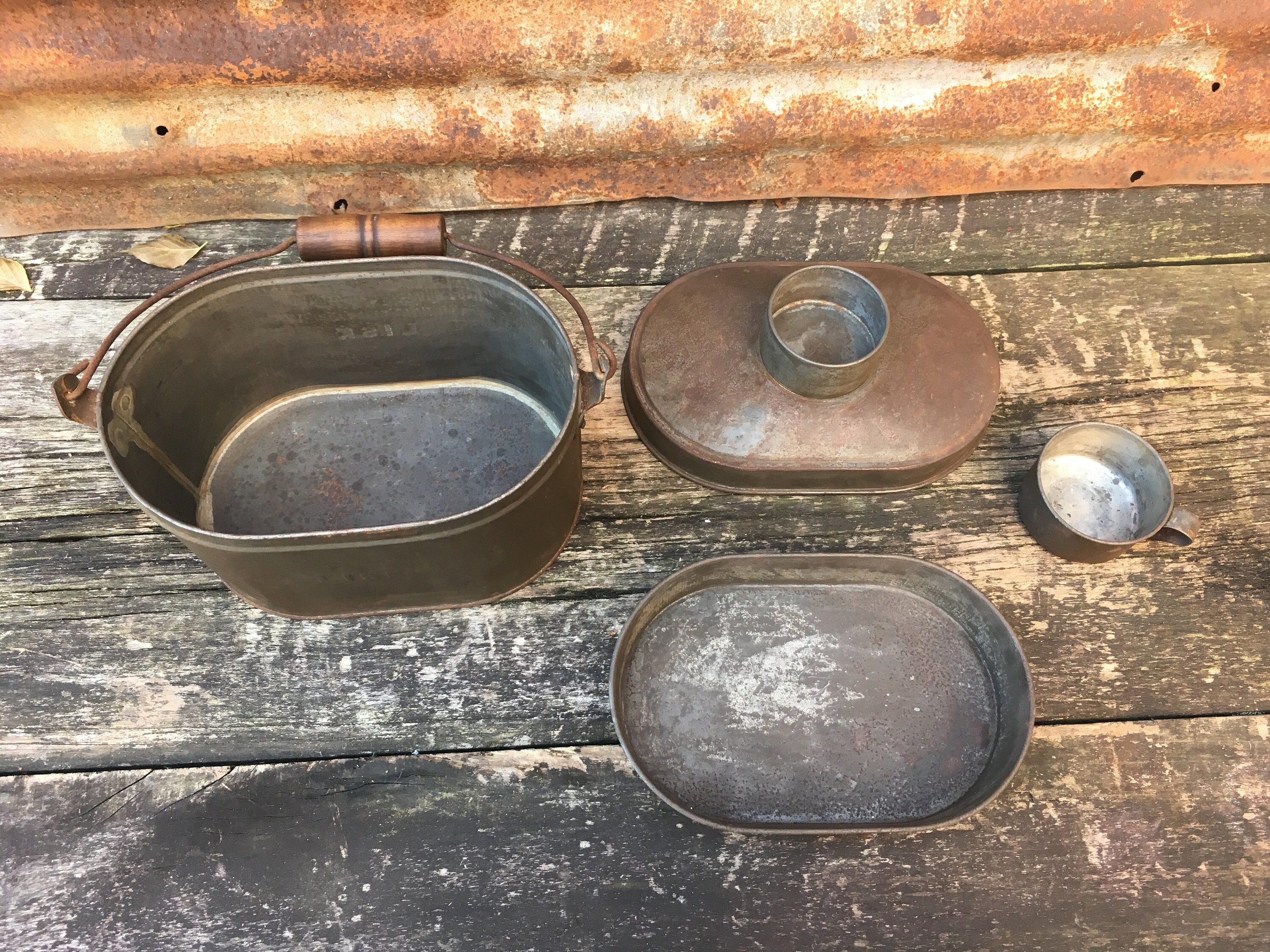 Antique Lunch Bucket LISK 1920s Era Metal Lunch Box Original Etsy