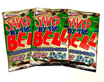 Saved by The Bell Trading Cards Pacific 1992 Sealed Packets of  Cards 1990s TV Show Bayside High School Authentic Licensed