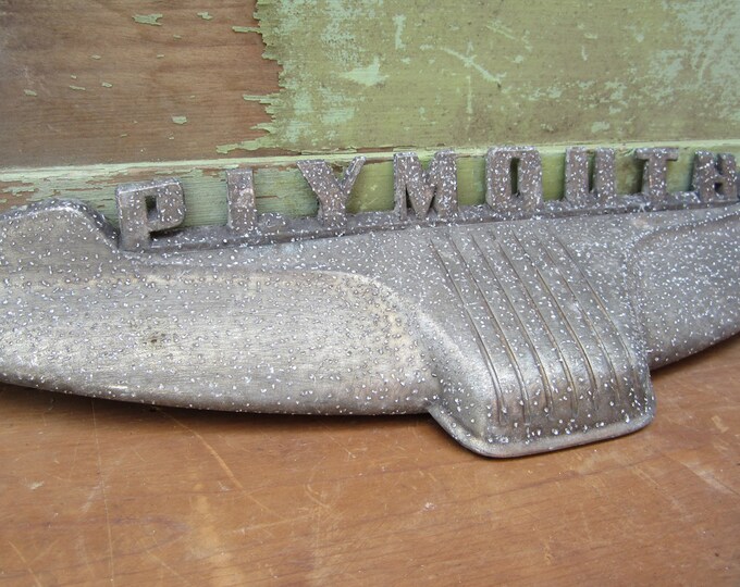 Antique Huge Auto Car Emblem Plymouth Metal Badge Vintage - Etsy