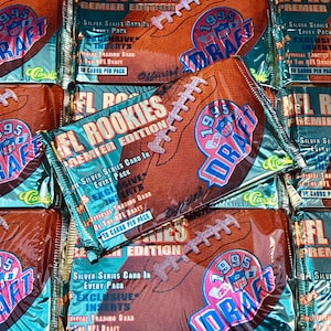 Original Vintage Football Cards Classic 1995 NFL Draft Rookies Unopened Pack of Cards 90s Pack 1990s Nostalgic National Football League